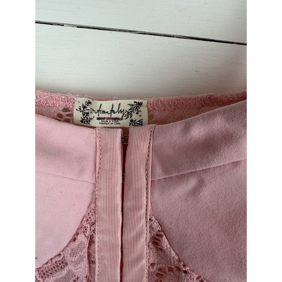 NWOT Free People Lace Night Rhythm Pink Bodysuit SMALL - Picture 3 of 7